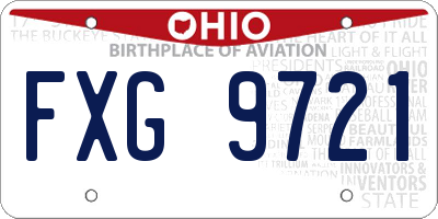 OH license plate FXG9721