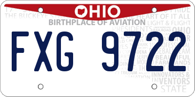 OH license plate FXG9722