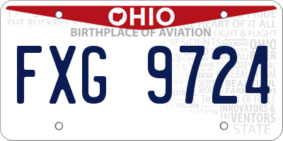 OH license plate FXG9724