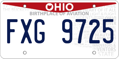 OH license plate FXG9725