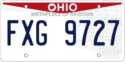 OH license plate FXG9727