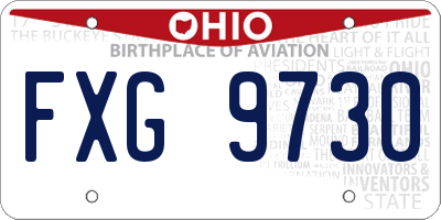 OH license plate FXG9730