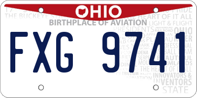 OH license plate FXG9741