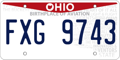 OH license plate FXG9743