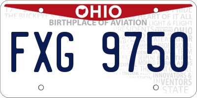 OH license plate FXG9750