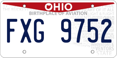 OH license plate FXG9752