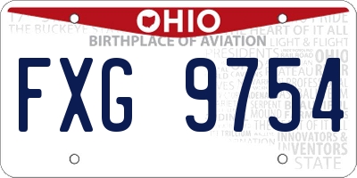 OH license plate FXG9754
