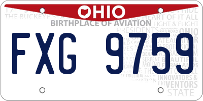 OH license plate FXG9759