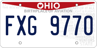 OH license plate FXG9770