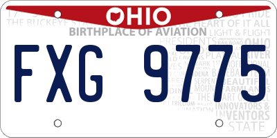 OH license plate FXG9775