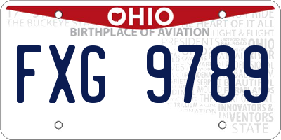 OH license plate FXG9789