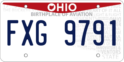 OH license plate FXG9791