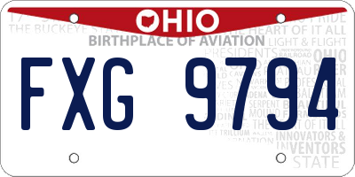 OH license plate FXG9794