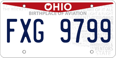 OH license plate FXG9799
