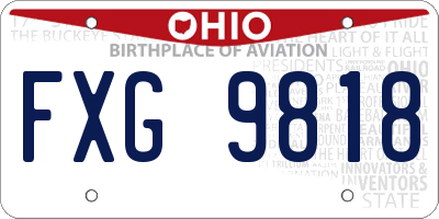 OH license plate FXG9818