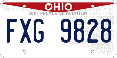 OH license plate FXG9828
