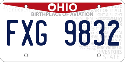 OH license plate FXG9832
