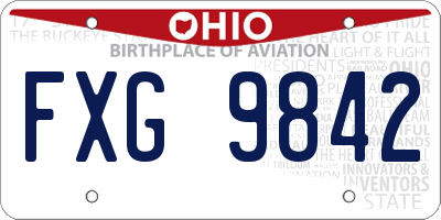 OH license plate FXG9842