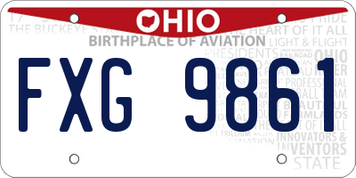 OH license plate FXG9861