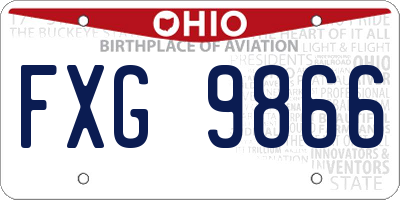 OH license plate FXG9866