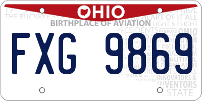 OH license plate FXG9869