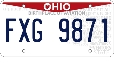 OH license plate FXG9871