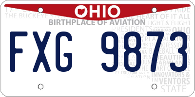 OH license plate FXG9873