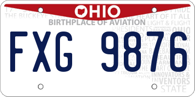 OH license plate FXG9876