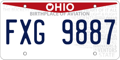 OH license plate FXG9887
