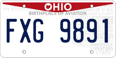 OH license plate FXG9891