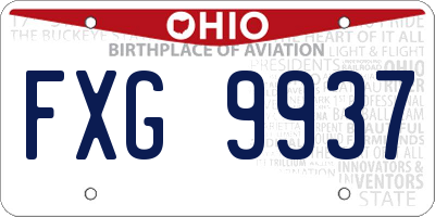 OH license plate FXG9937