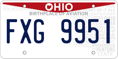 OH license plate FXG9951