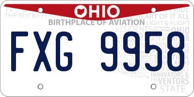 OH license plate FXG9958