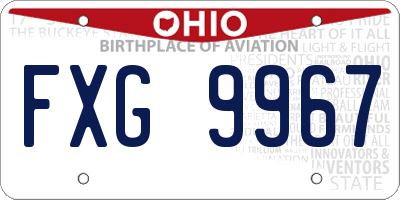 OH license plate FXG9967