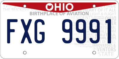 OH license plate FXG9991