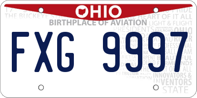 OH license plate FXG9997