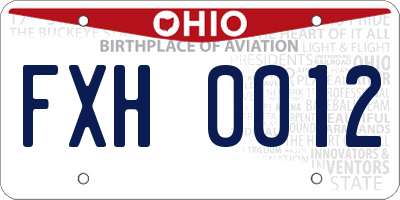 OH license plate FXH0012