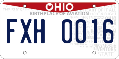 OH license plate FXH0016