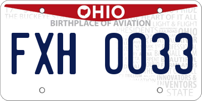 OH license plate FXH0033