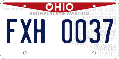 OH license plate FXH0037