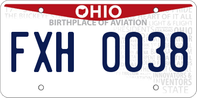 OH license plate FXH0038