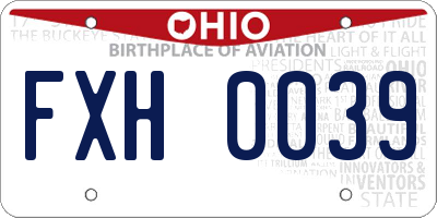 OH license plate FXH0039