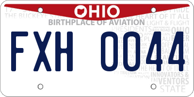 OH license plate FXH0044