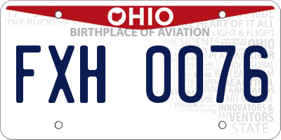 OH license plate FXH0076