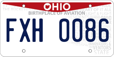 OH license plate FXH0086