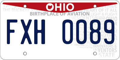 OH license plate FXH0089