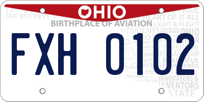 OH license plate FXH0102