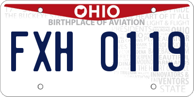 OH license plate FXH0119