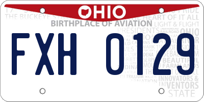 OH license plate FXH0129