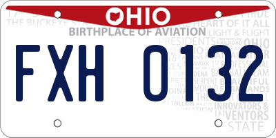 OH license plate FXH0132